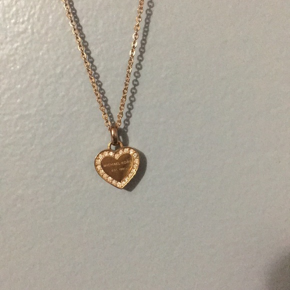 mk heart necklace